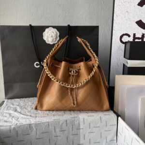 Chanel 25C Small Caviar Leather Hobo Bucket Bag
