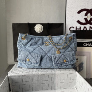 Chanel Denim Shopping Tote Bag