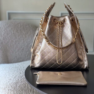 CHANEL 25 Quilted Leather Hobo Shoulder Bag