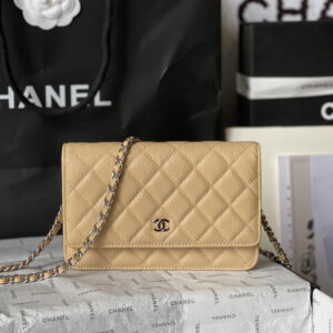 Chanel CF WOC Black Caviar Chain Wallet
