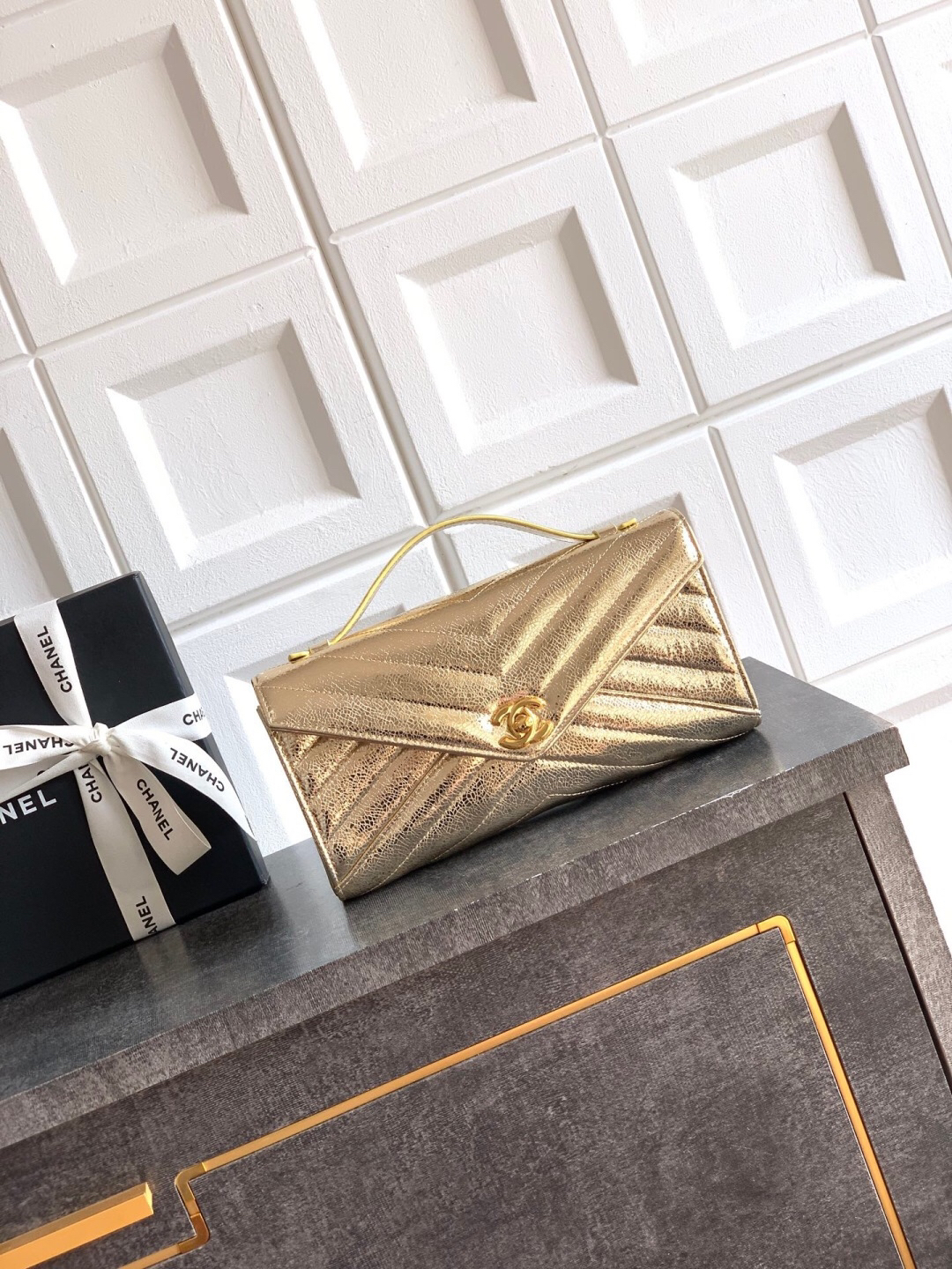 Chanel 26X AS6044 Quilted Lambskin Clutch Bag