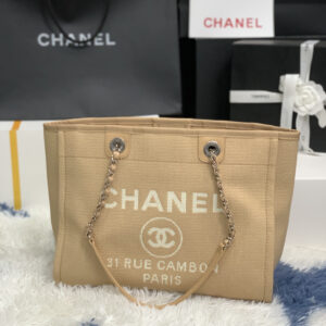 Chanel Denim Canvas Shopping Tote Bag