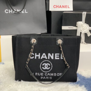 Chanel Denim Canvas Travel Shopping Tote Bag