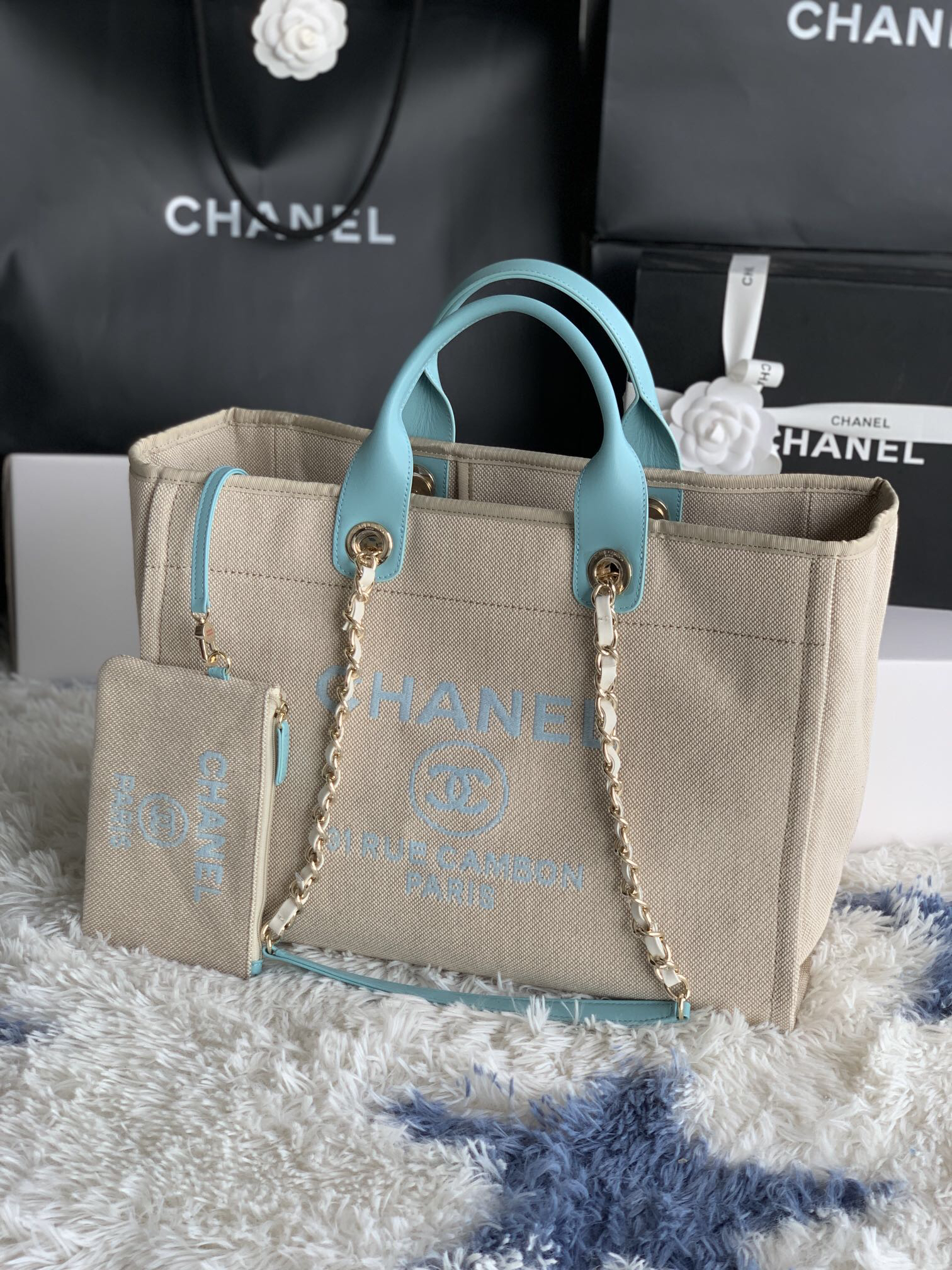 Chanel AS66941 Denim Canvas Shopping Tote
