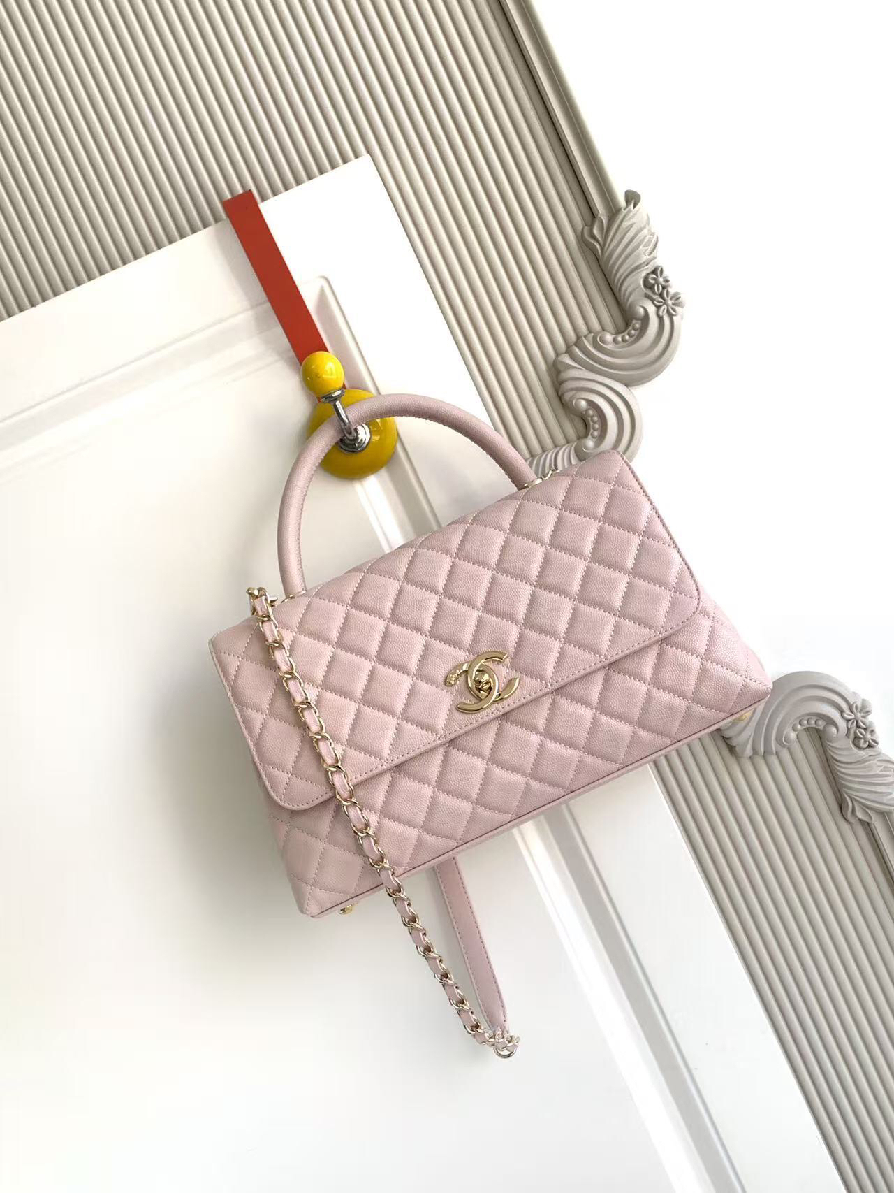 Chanel Coco Handle Caviar Leather Top Handle Bag