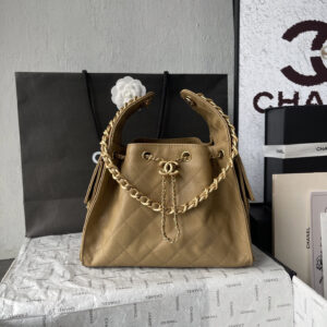 Chanel 25C Textured Leather Hobo Shoulder Bag