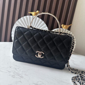 Coco Crush WOC Wallet on Chain with Braided Handle and Diamond Pattern
