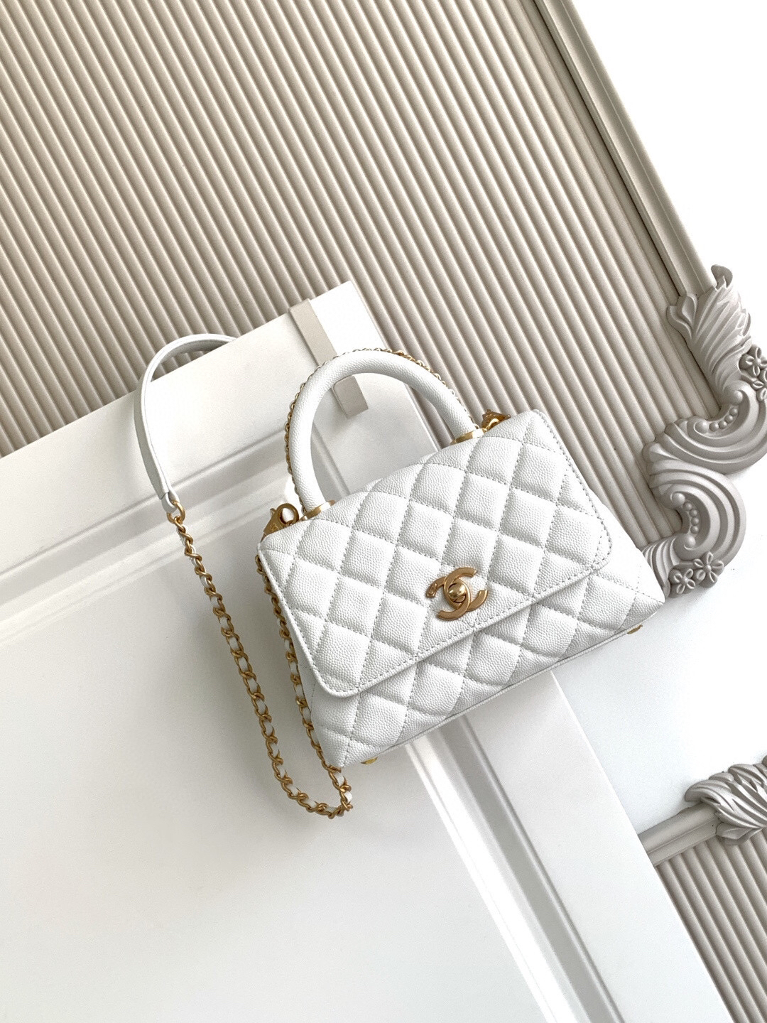 Chanel Mini Coco Handle Flap Handbag AS2215
