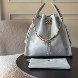 CHANEL 25C Quilted Leather Hobo Shoulder Bag AS5311