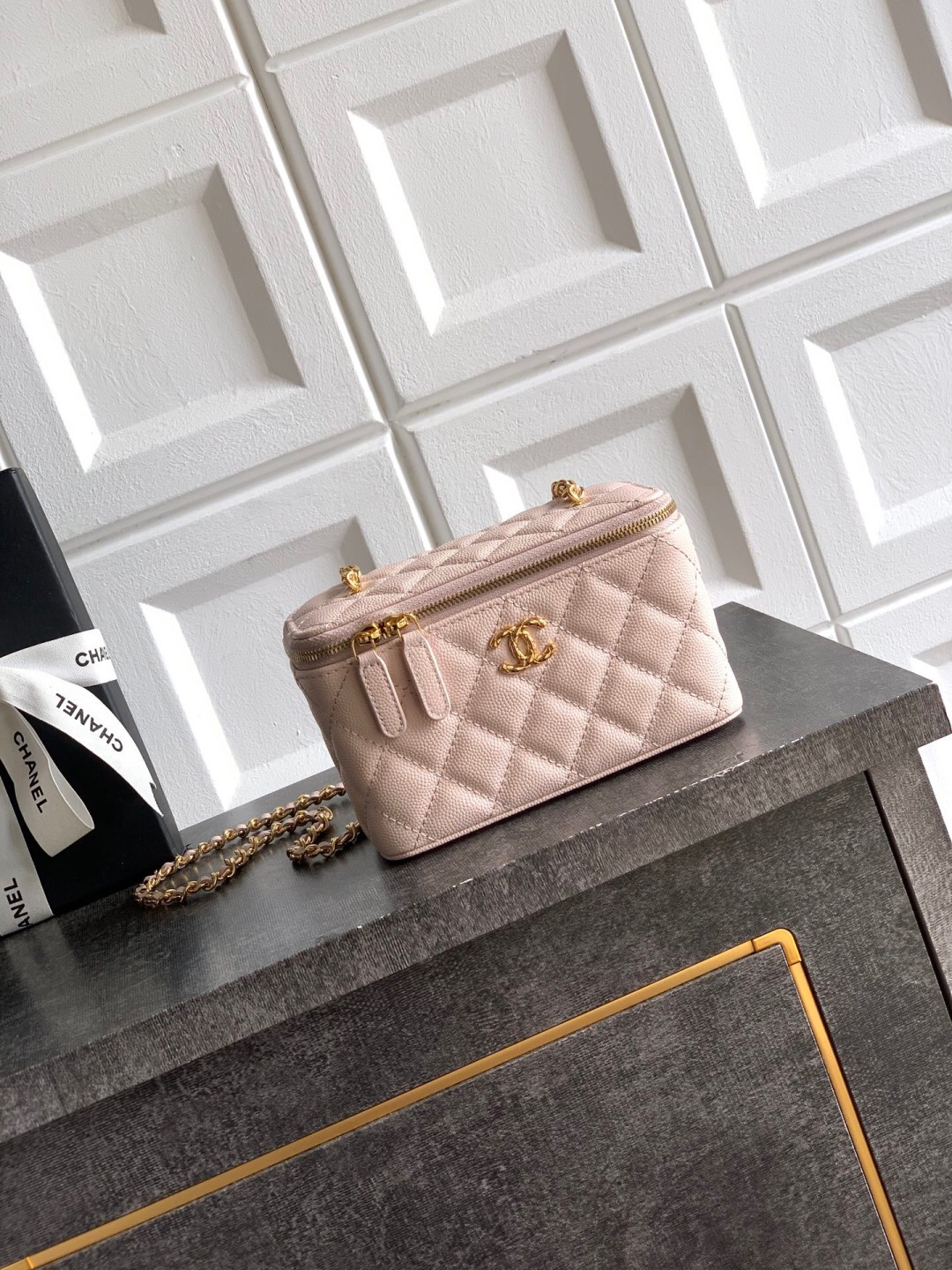 Chanel 26C Leather Chain Crossbody Box Bag