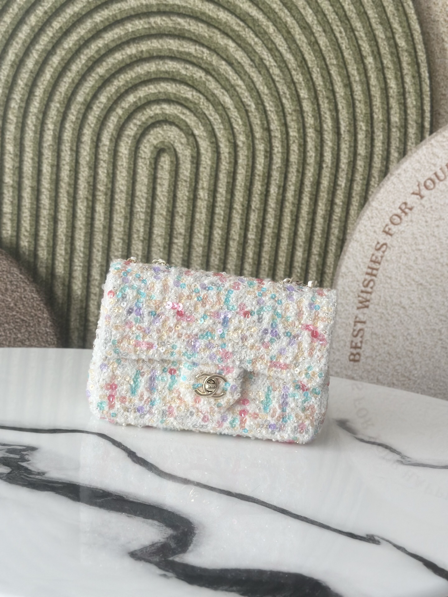 Chanel 26C Multicolor Tube Bead Sequin CF Crossbody Bag