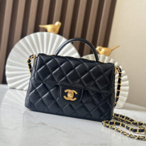 Kelly-Style Lambskin Top-Handle Crossbody Bag