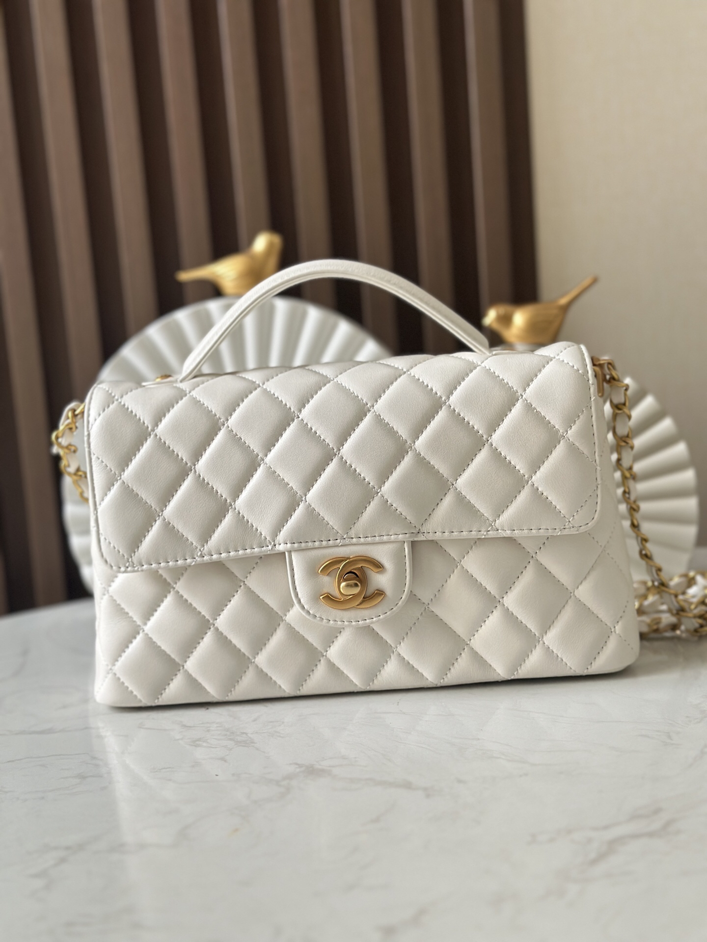 Black and Gold Kelly-Style Crossbody Bag