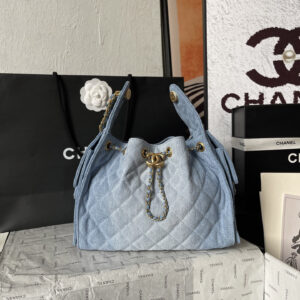 Chanel AS5293 Small Denim Hobo Shoulder Bag