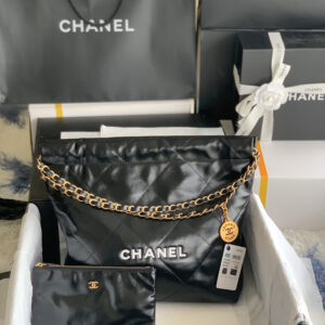 Chanel 2022 Waxed Calfskin Shoulder Bag