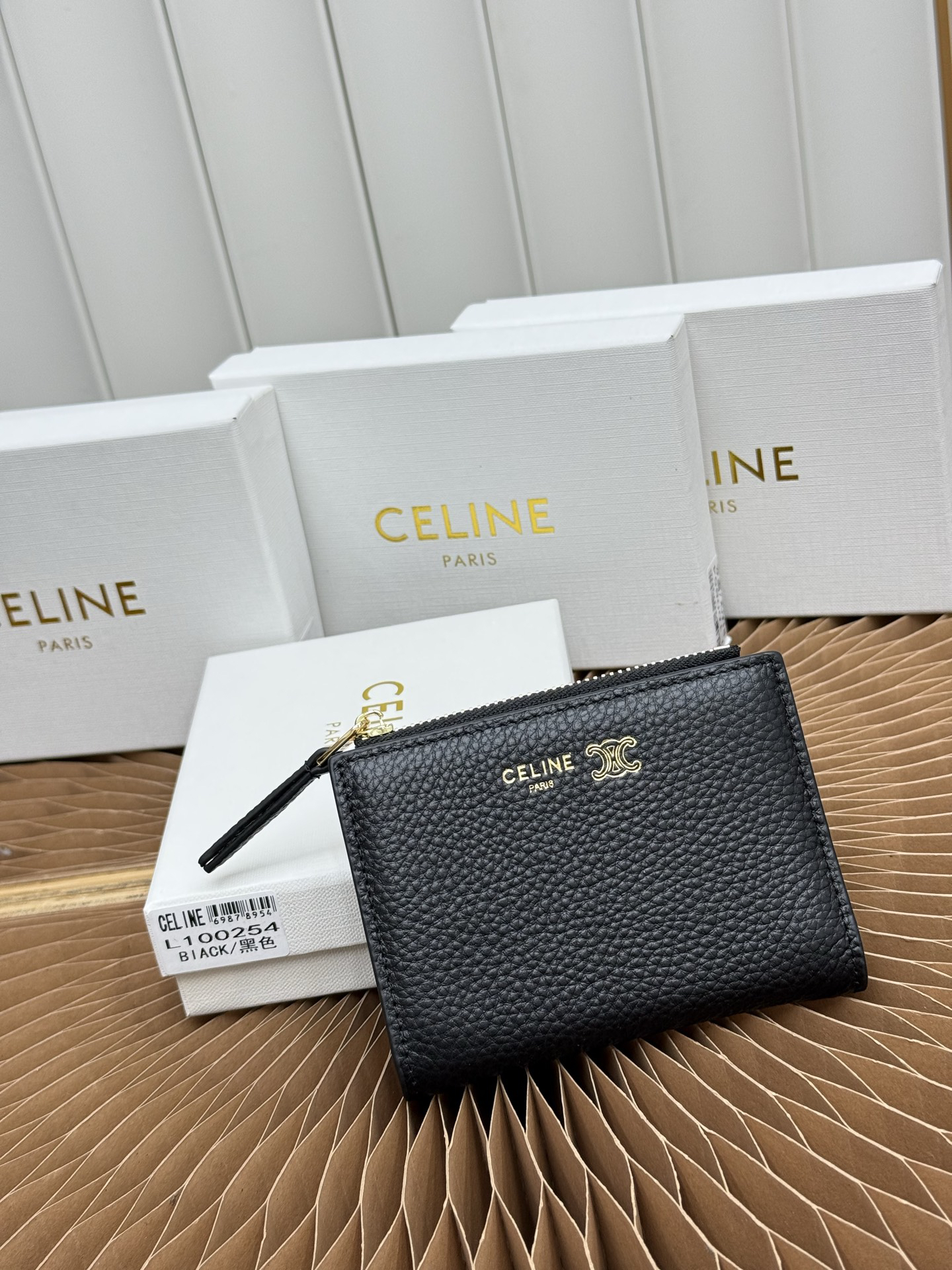 CELINE Short Leather Wallet