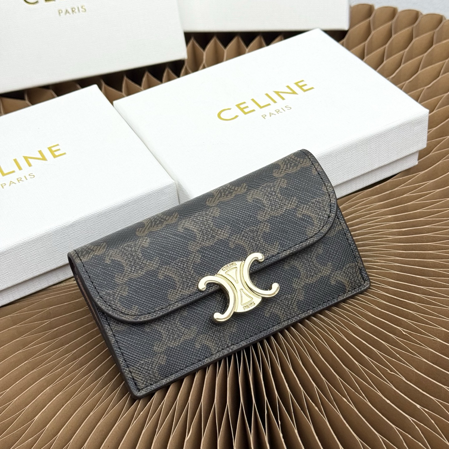 Celine Triomphe Flap Long Card Holder
