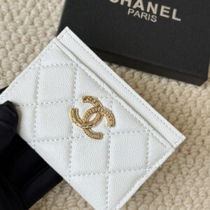 Chanel 22K Embossed Double C Card Holder