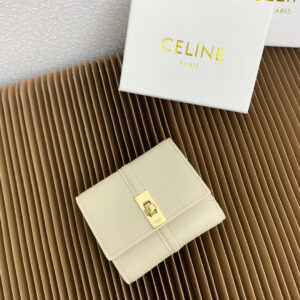 Celine Triomphe 16 Small Leather Trifold Wallet