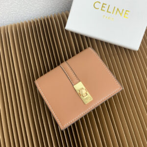 Celine Triomphe 16 Leather Flap Card Holder