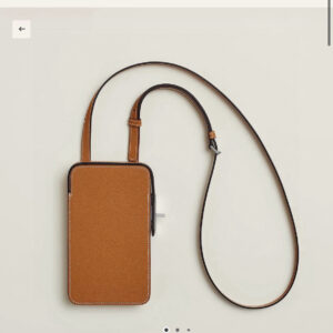 Hermès Hac a Box Tadelakt Calfskin Phone Case with Adjustable Shoulder Strap