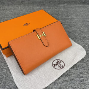 Hermes Epsom Leather Zip Pocket Long Wallet