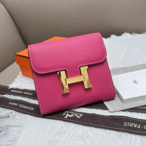 Hermes Constance Palm-Grain Leather Wallet