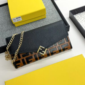 Fendi FF Diamonds Calfskin Crossbody Wallet