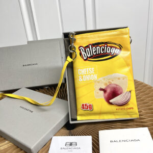 Balenciaga Chips Leather Phone Pouch
