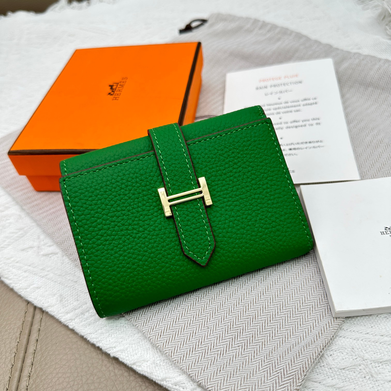 Hermès Togo Leather Tri-Fold Wallet