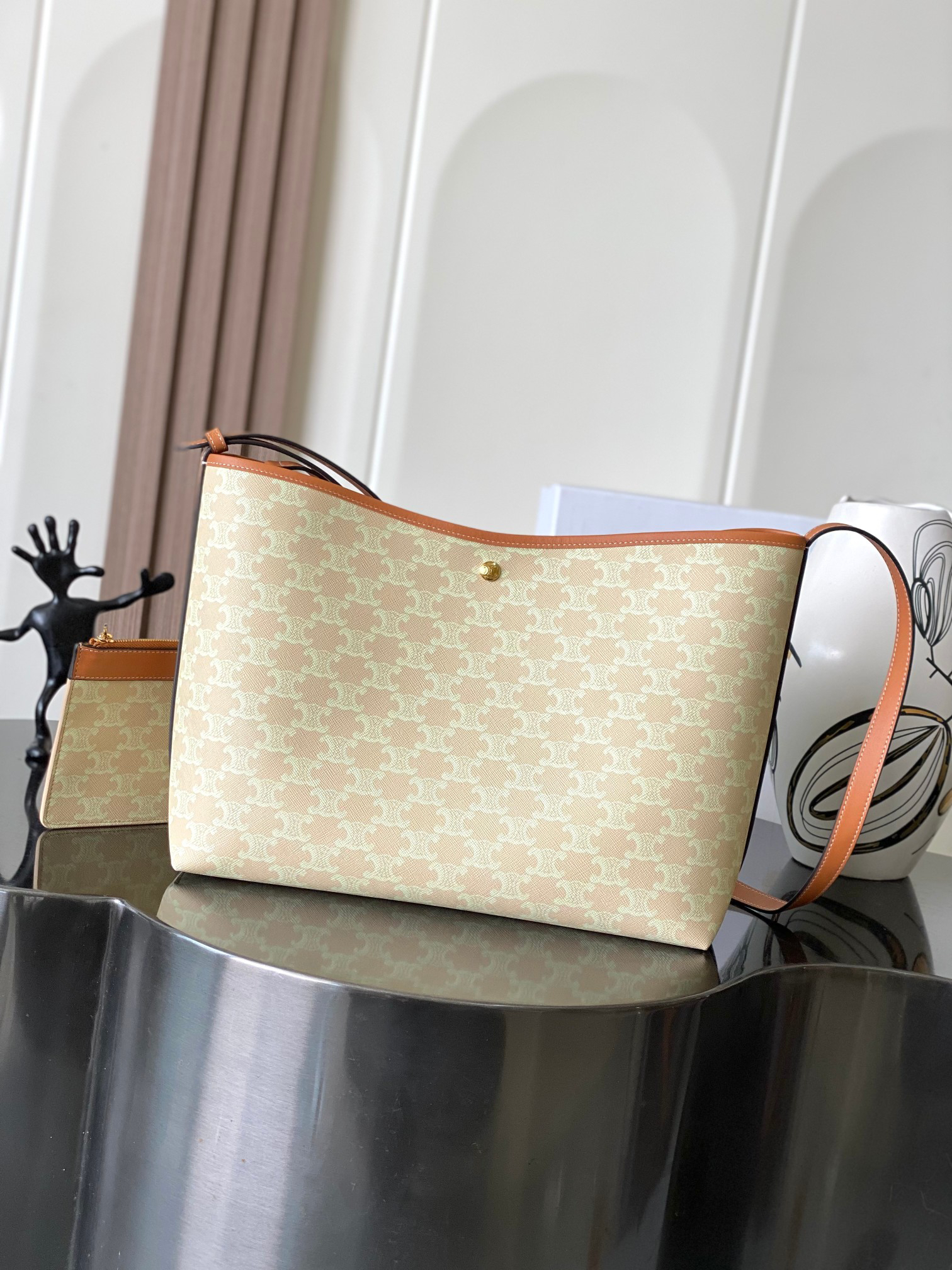 CELINE Soft Shopper Bag in Monogram Canvas