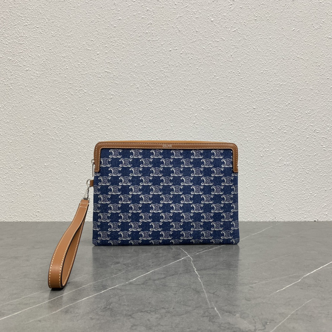 Celine Denim Embroidered Handbag