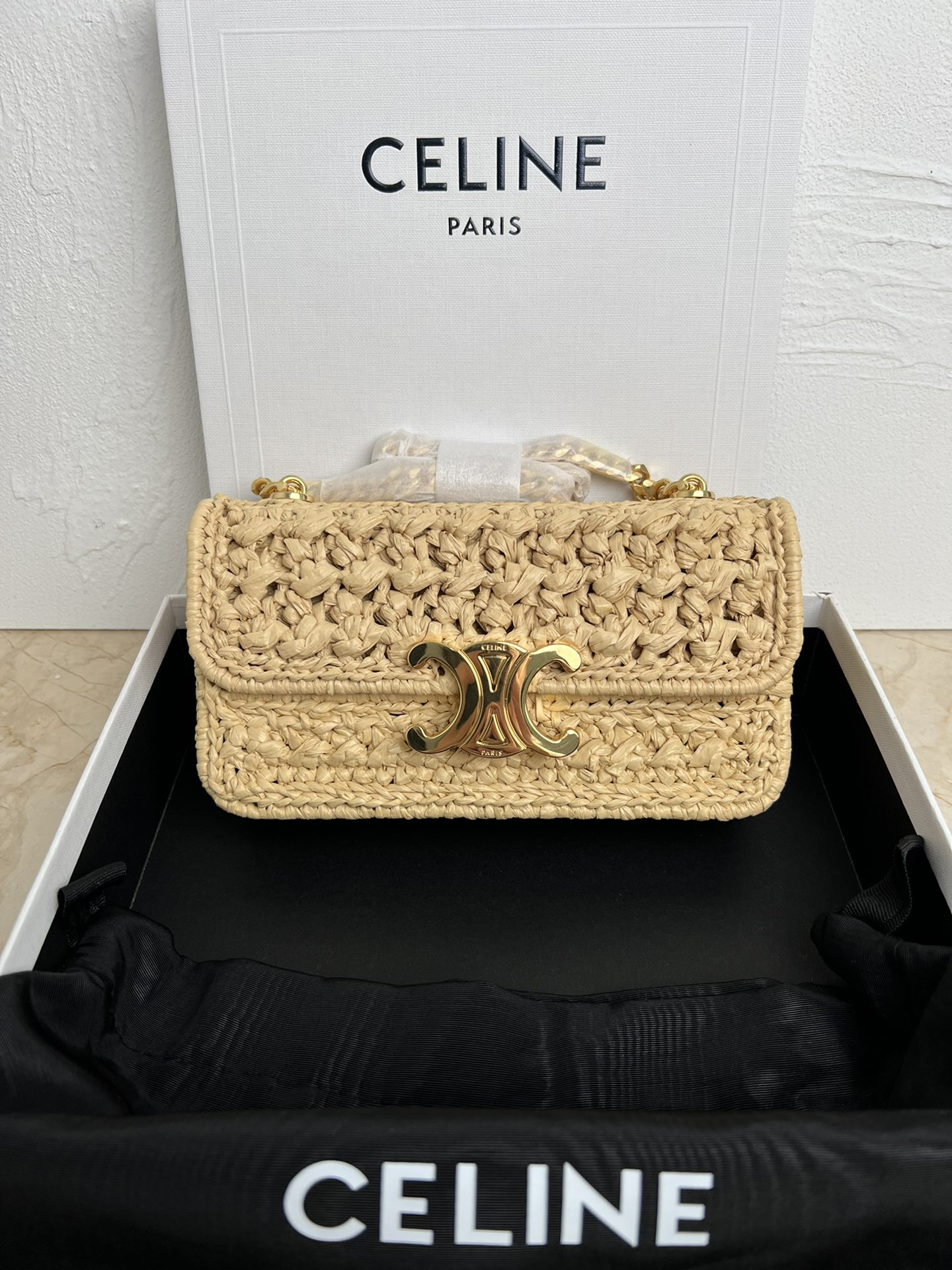 Celine TRIOMPHE Summer Limited-Edition Woven Chain Shoulder Bag