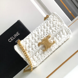 Celine Soleil Limited-Edition Woven Raffia Chain Shoulder Bag