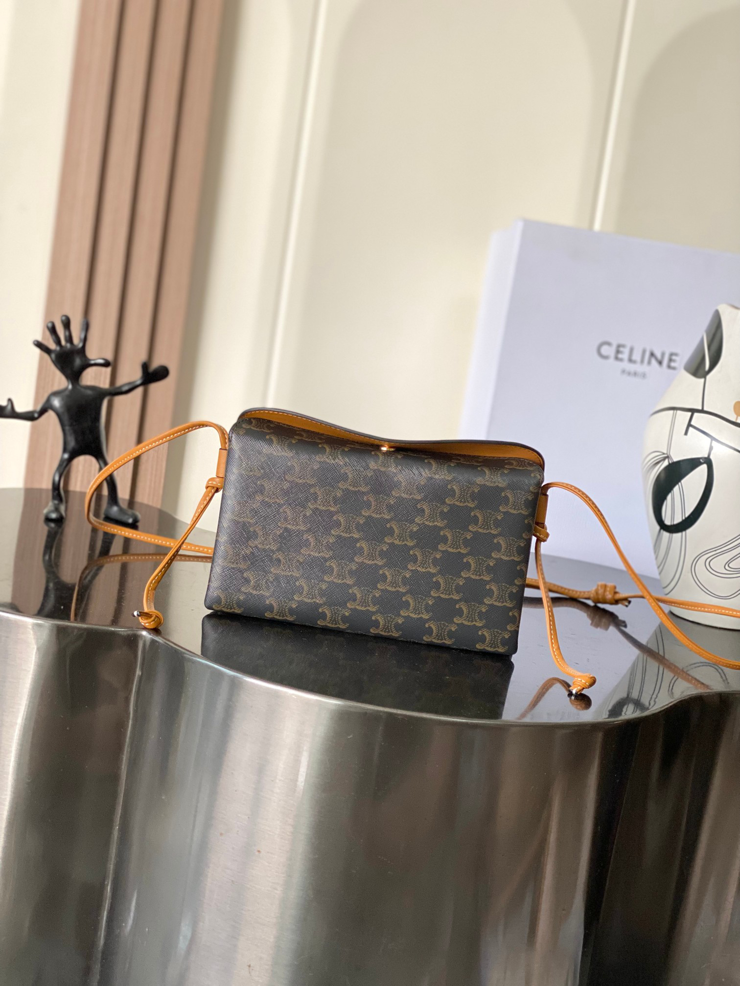 Celine Trio Logo-Print Crossbody Bag