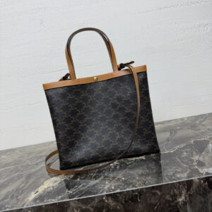 Celine Small Square Cabas Logo-Print Tote Bag