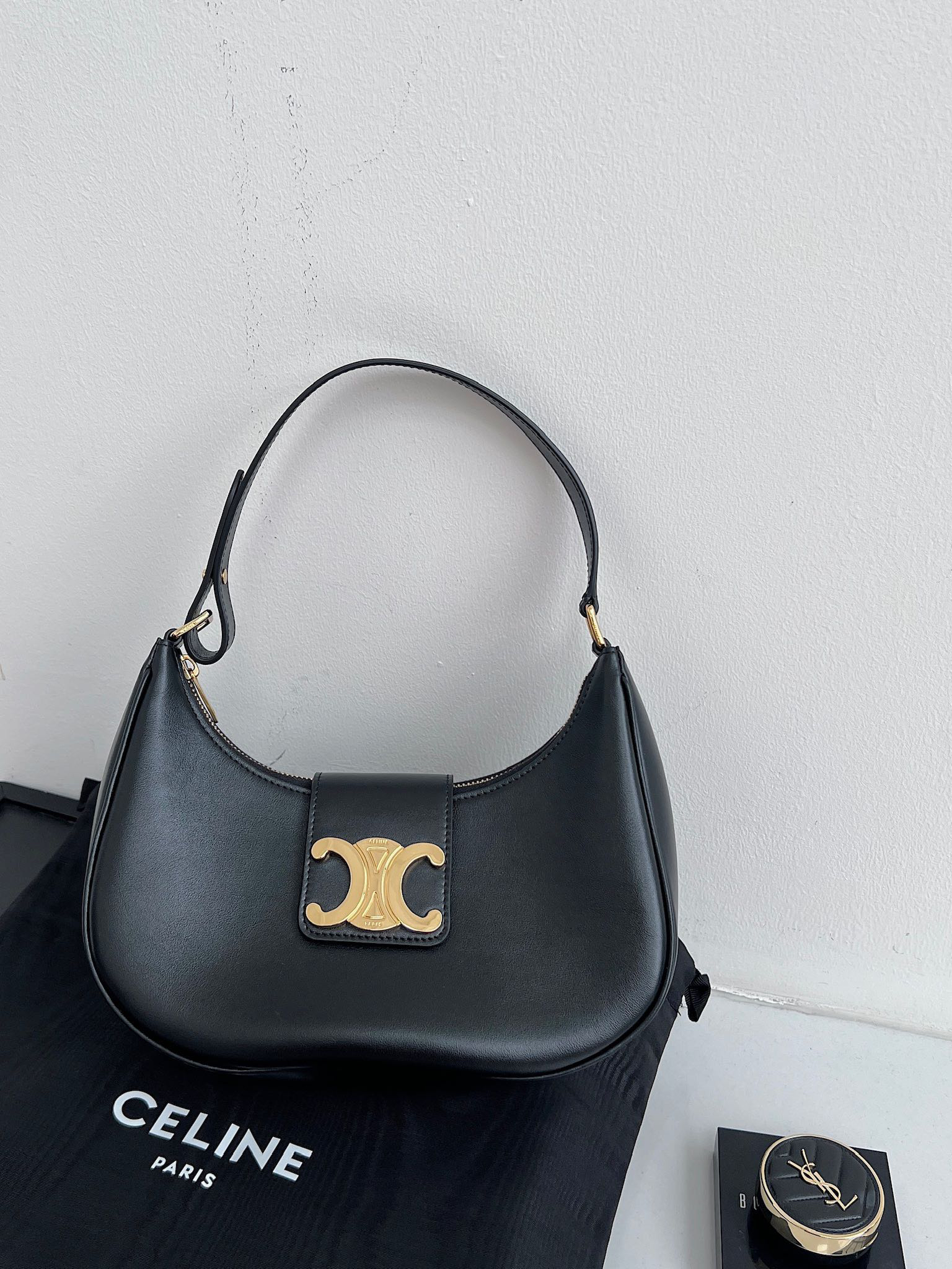 Celine Ava Triomphe Smooth Calfskin Shoulder Bag