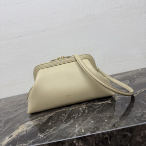 Small Leather Handbag with Steel Hardware