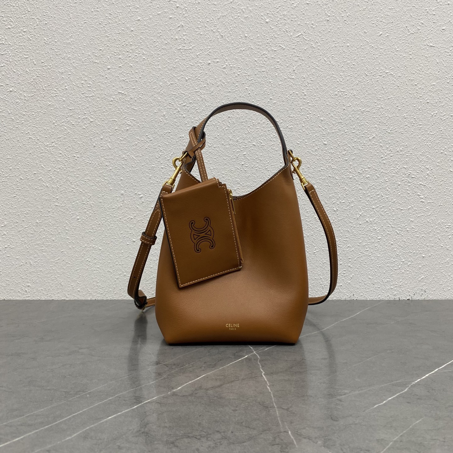 Small Natural Calfskin Hobo Shoulder Bag