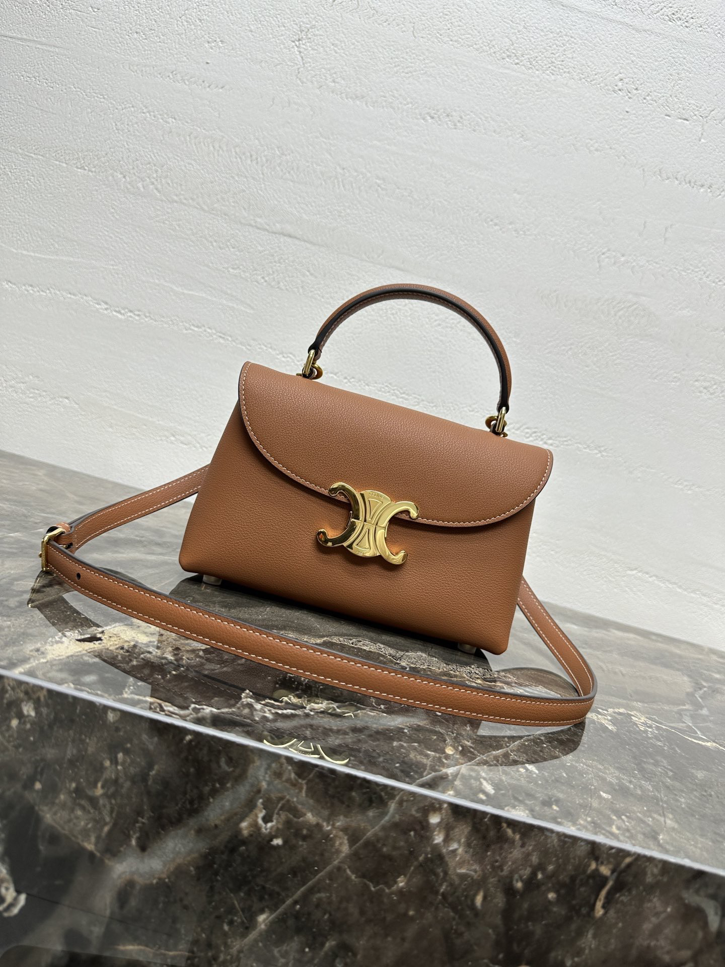 TEEN NINO Textured Glossy Leather Crossbody Bag
