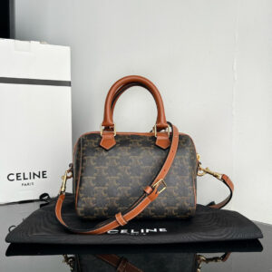 CELINE Triomphe Canvas Boston Handbag