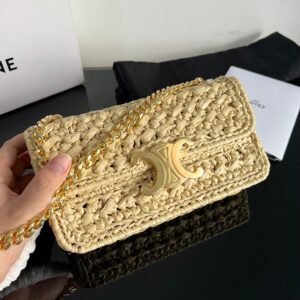 TRIOME Plant-Fiber Woven Chain Shoulder Bag
