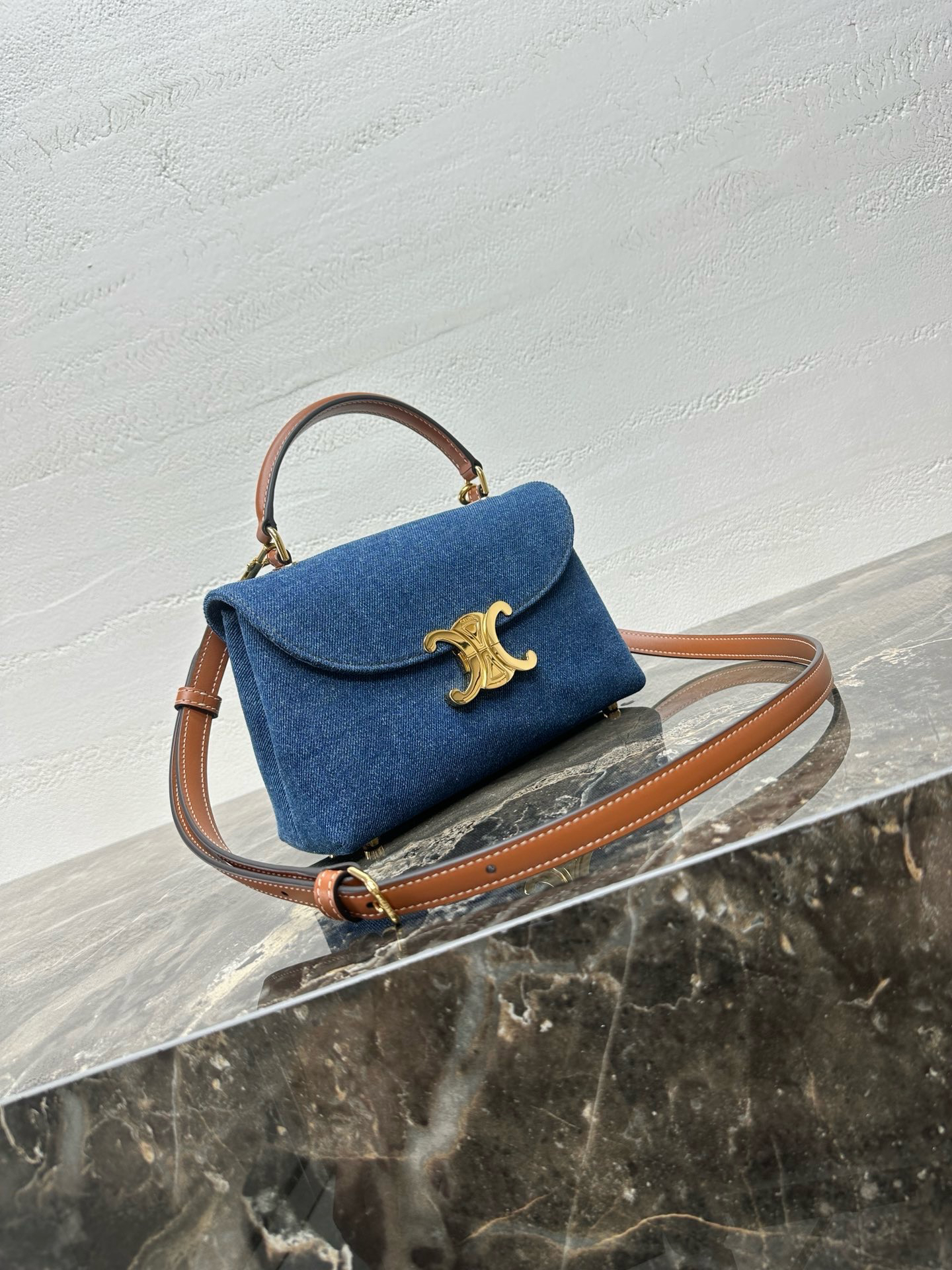 TEEN NINO Denim and Leather Handbag with Steel Hardware - Image 2