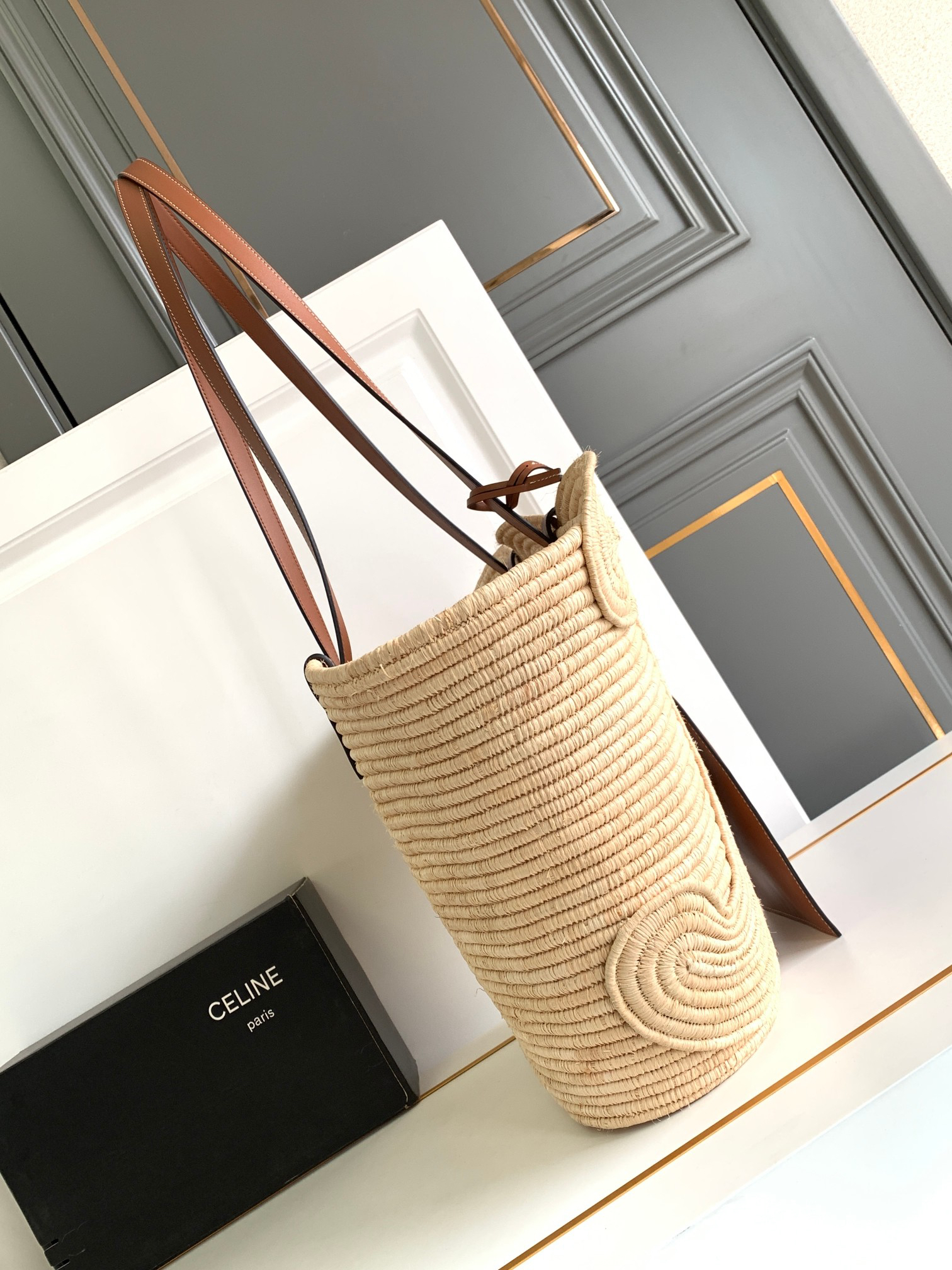 CELINE Medium Woven Basket Bag - Image 2