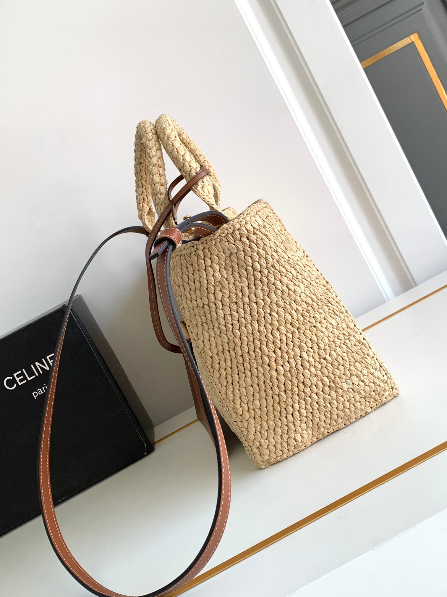 CELINE TCABAS THAIS Small Woven Tote Bag - Image 2