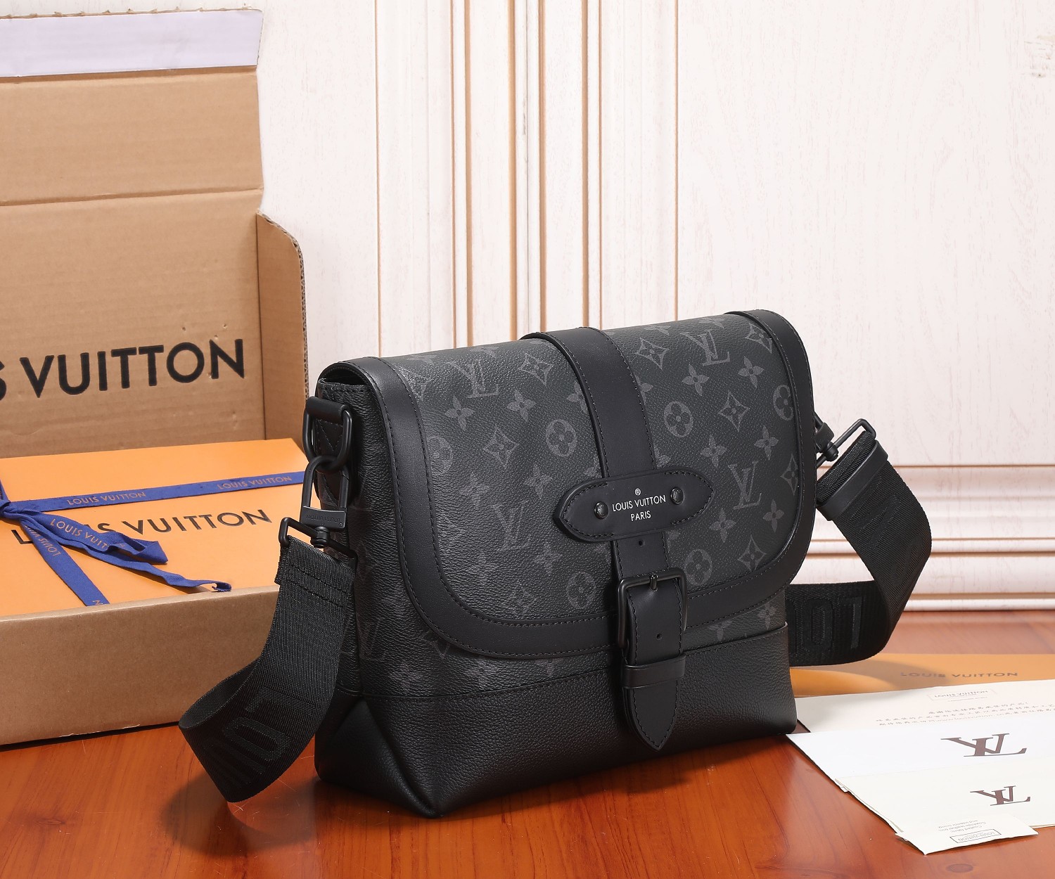 Louis Vuitton Saumur Crossbody Bag in Monogram Eclipse Canvas - Image 2