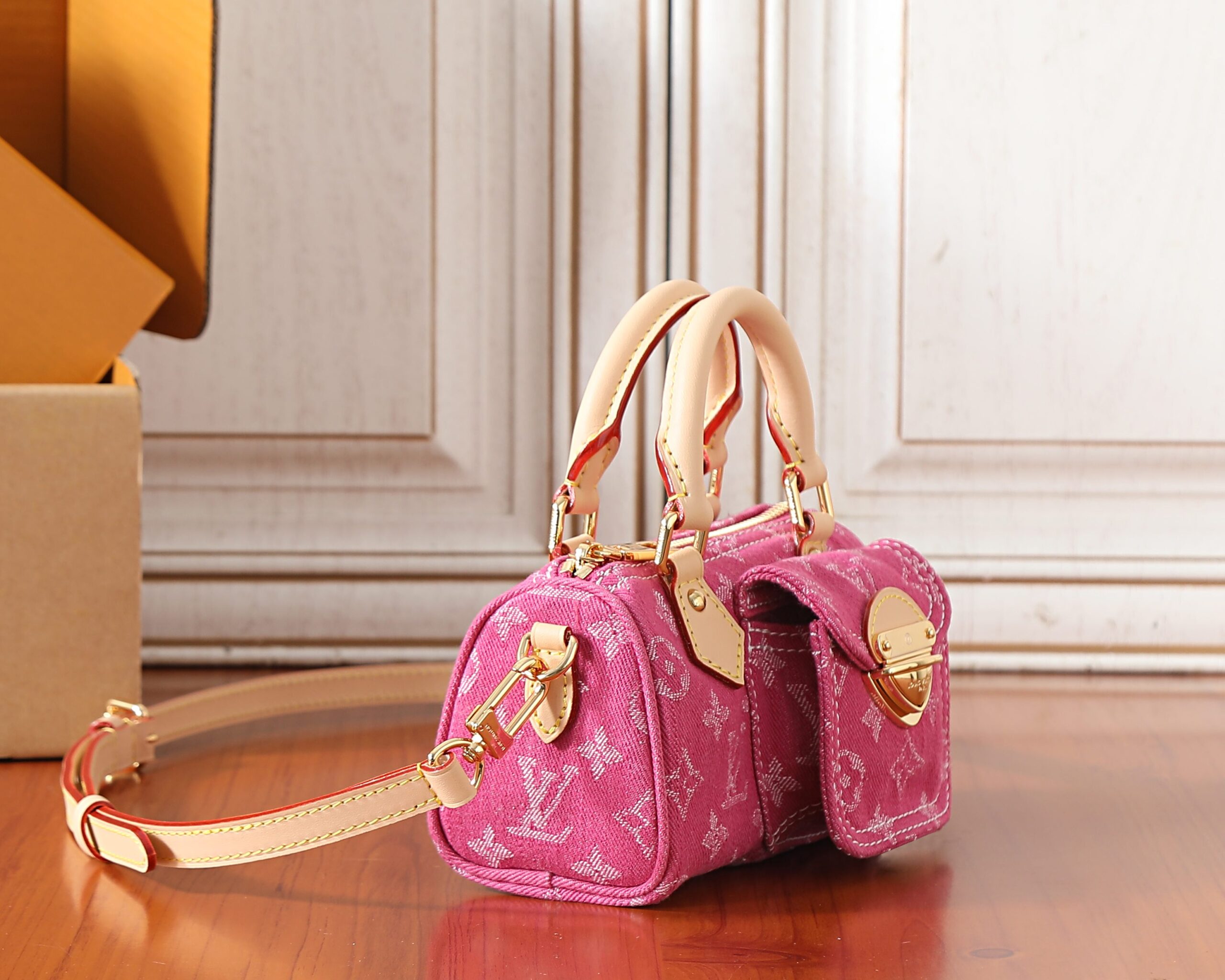 Louis Vuitton Nano Speedy Denim Crossbody Bag - Image 2