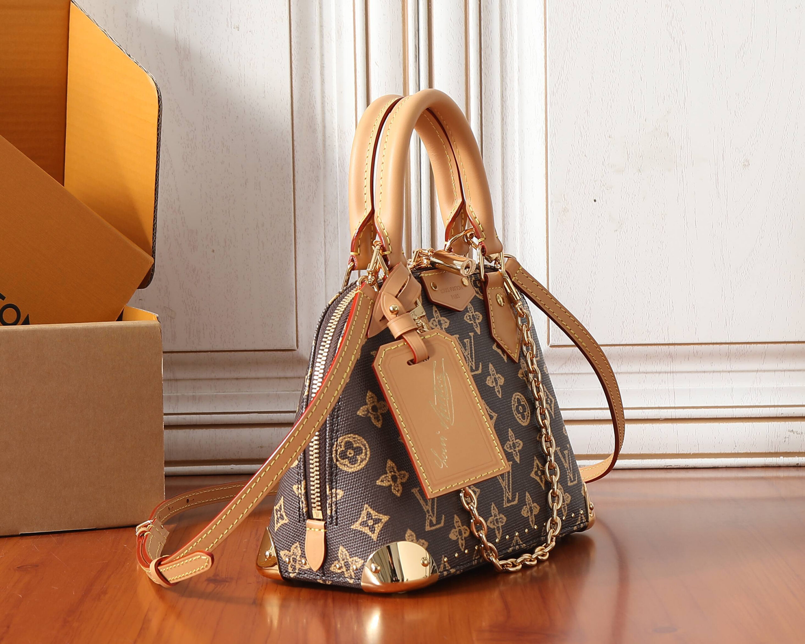 Louis Vuitton Alma Trunk BB Handbag in Monogram Origine Canvas - Image 2