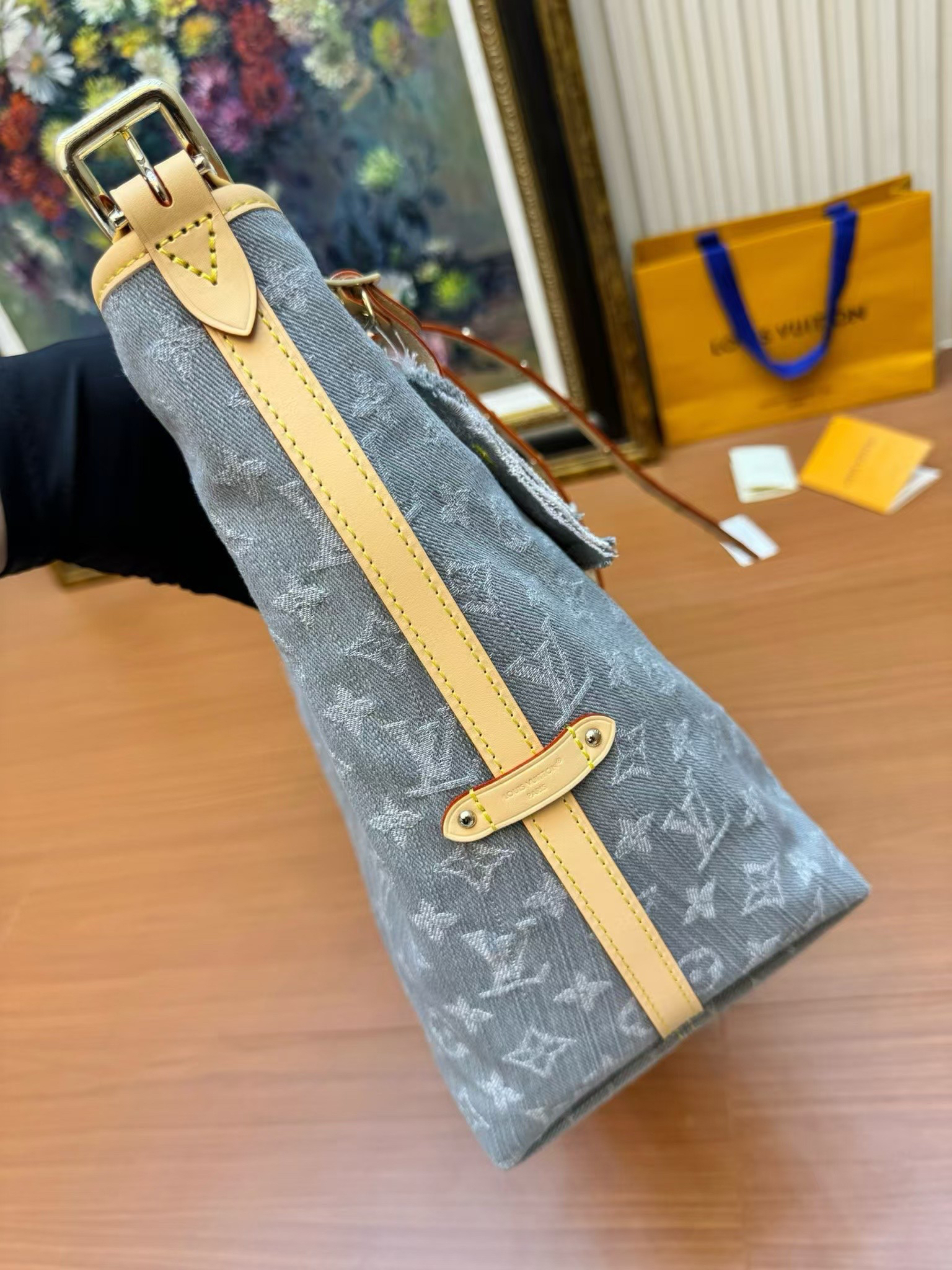 Louis Vuitton CarryAll Medium Monogram Denim Tote Bag - Image 2