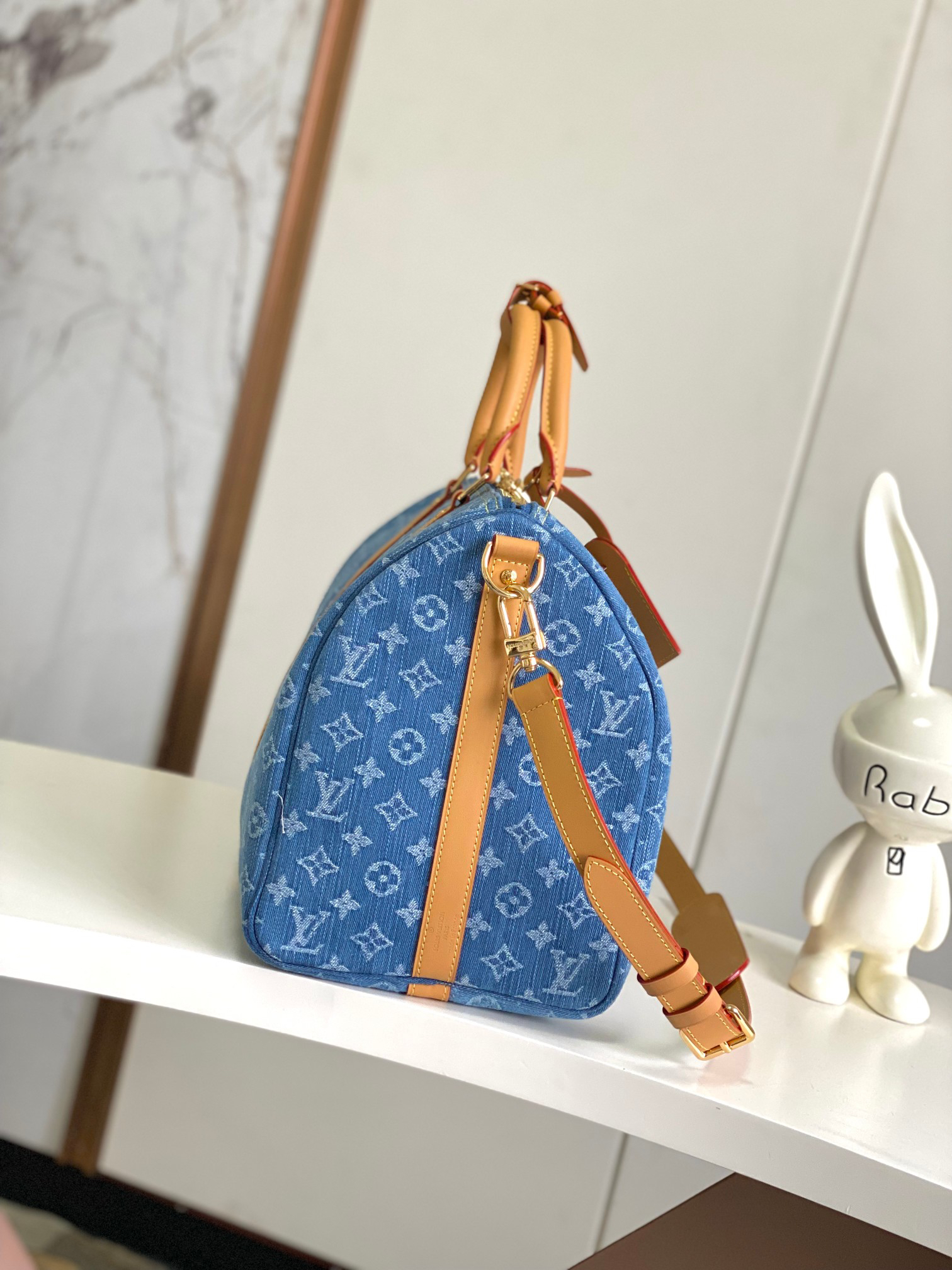 Louis Vuitton Keepall Bandoulière 45 Travel Bag in Monogram Denim - Image 2